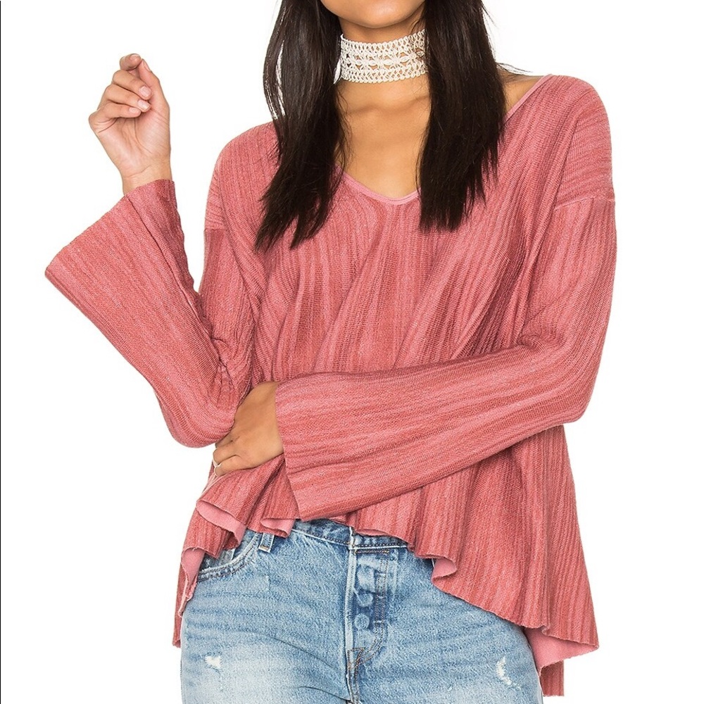 Free People Sundae Pullover Top in Rose (NWT)